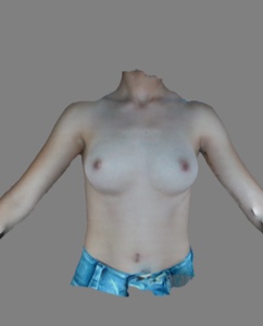 simulation 3D avant l'opération de la poitrine 